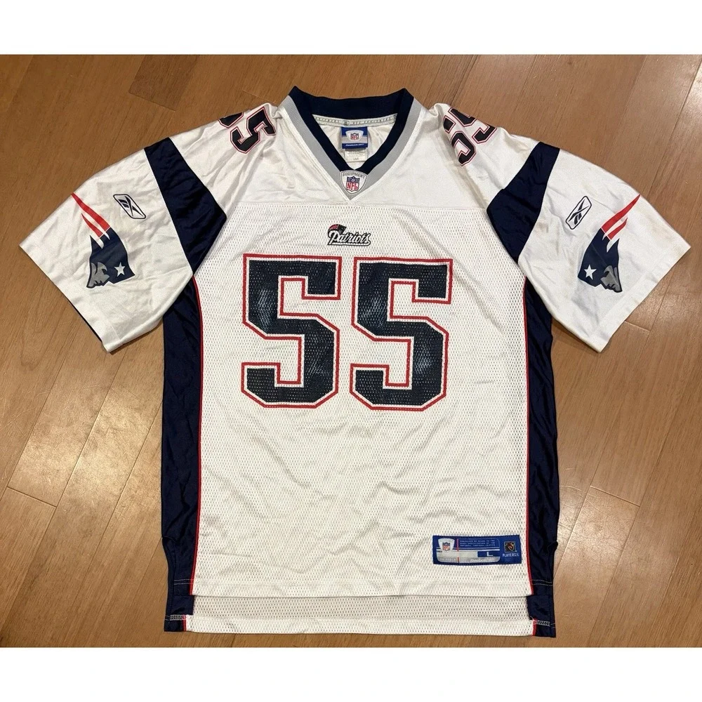 Vintage Willie McGinest Jersey Patriots Reebok Large 55 NFL White Y2K On Field